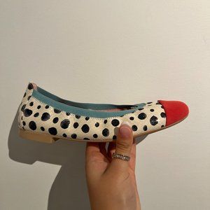 Pretty Ballerinas Shirley Black, White & Coral